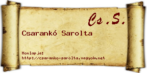Csarankó Sarolta névjegykártya