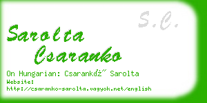 sarolta csaranko business card